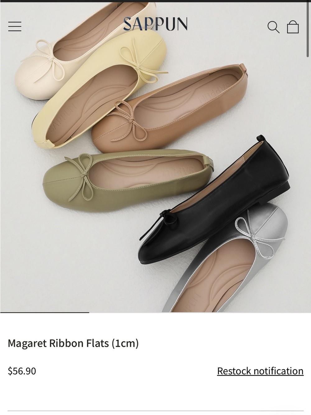 Sappun Korea Women's Light Green Ballet Flats in size 7 it’s the perfect flat.